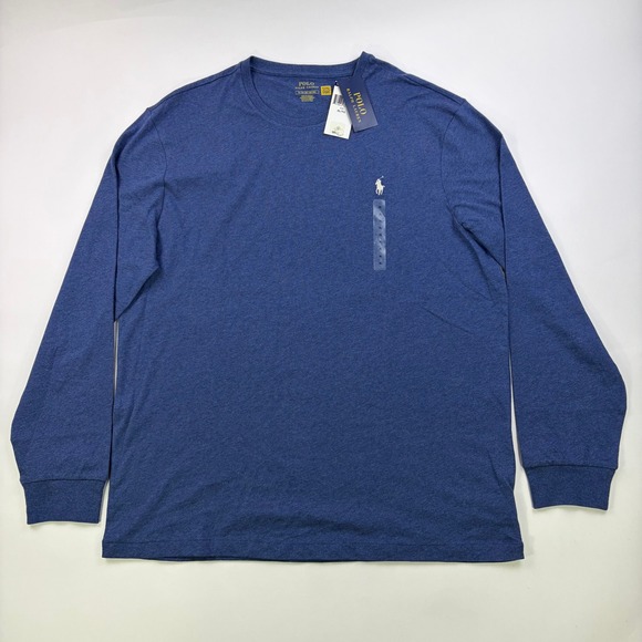Polo Ralph Lauren Other - Polo Ralph Lauren Long Sleeve T-Shirt Mens XL Blue Heather Pony Logo NWT